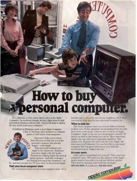 蘋果公司告訴你如何購買個(gè)人電腦。蘋果電腦廣告，1979年發(fā)布。