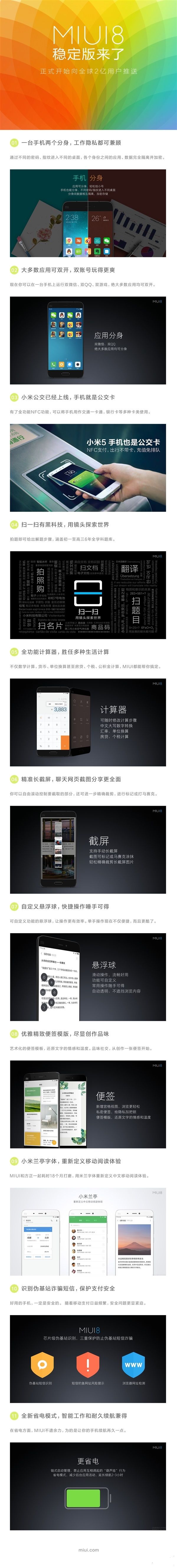MIUI 8穩(wěn)定版終于來了！面向全球2億用戶