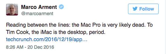 蘋果放棄Mac Pro產品？開發者證實！