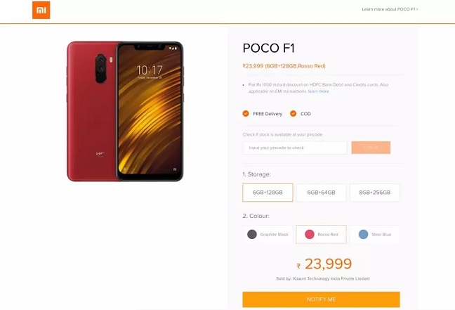 小米POCO F1新機(jī)印度發(fā)布 驍龍845手機(jī)不到2000元